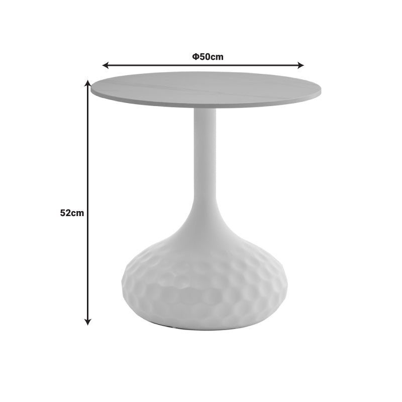 Side table Fabron Inart white sintered stone Φ50x52cm