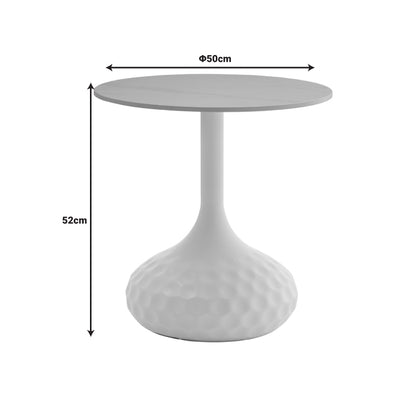 Side table Fabron Inart white sintered stone Φ50x52cm