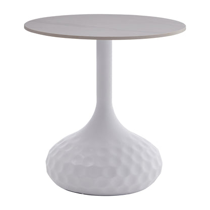 Side table Fabron Inart white sintered stone Φ50x52cm