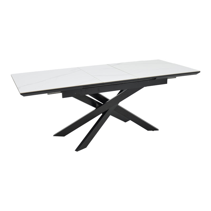 Τραπέζι Rogemi pakoworld sintered stone -γκρι mdf-μαύρο μέταλλο 160-200x90x75εκ - Hippiehome.gr