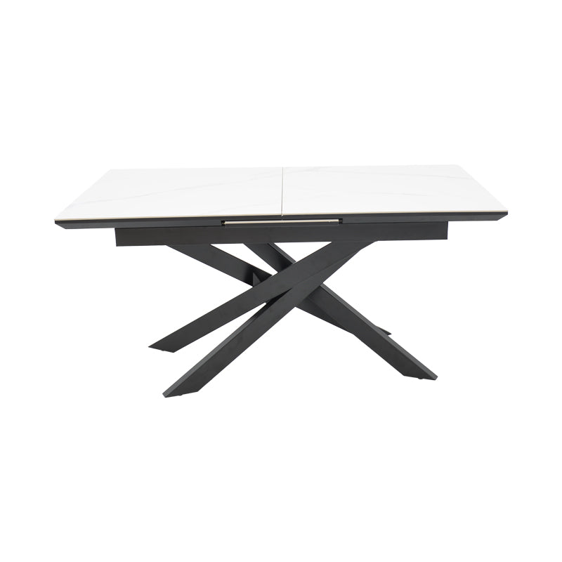 Τραπέζι Rogemi pakoworld sintered stone -γκρι mdf-μαύρο μέταλλο 160-200x90x75εκ - Hippiehome.gr