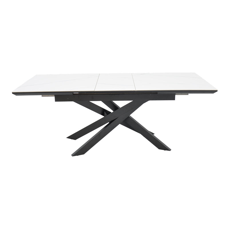 Τραπέζι Rogemi pakoworld sintered stone -γκρι mdf-μαύρο μέταλλο 160-200x90x75εκ - Hippiehome.gr
