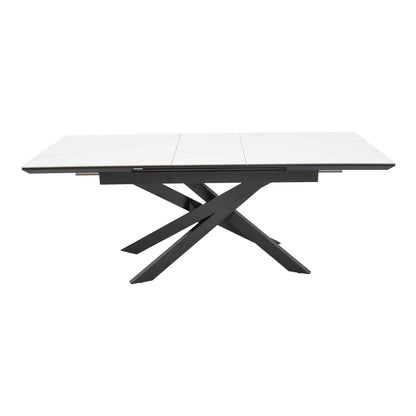 Τραπέζι Rogemi pakoworld sintered stone -γκρι mdf-μαύρο μέταλλο 160-200x90x75εκ - Hippiehome.gr