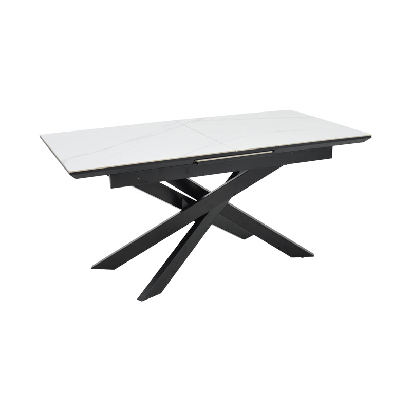 Τραπέζι Rogemi pakoworld sintered stone -γκρι mdf-μαύρο μέταλλο 160-200x90x75εκ - Hippiehome.gr