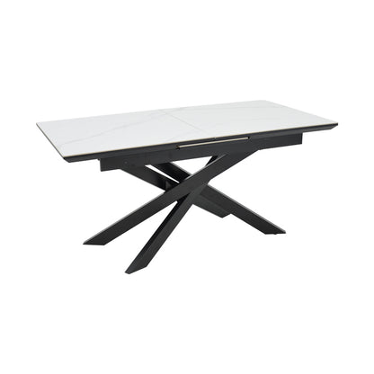 Τραπέζι Rogemi pakoworld sintered stone -γκρι mdf-μαύρο μέταλλο 160-200x90x75εκ - Hippiehome.gr