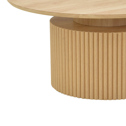 Τραπέζι σαλονιού Opols pakoworld mdf σε φυσική απόχρωση Φ90x42εκ - Hippiehome.gr