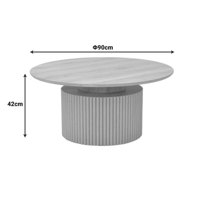 Τραπέζι σαλονιού Opols pakoworld mdf σε φυσική απόχρωση Φ90x42εκ - Hippiehome.gr