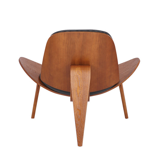 Πολυθρόνα Vilma pakoworld PU μαύρο- plywood καρυδί 90x73x75εκ - Hippiehome.gr