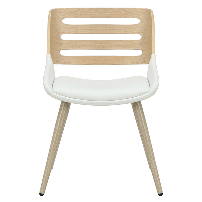 Καρέκλα Brody pakoworld pu λευκό- πόδι φυσικό - Hippiehome.gr