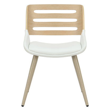 Καρέκλα Brody pakoworld pu λευκό- πόδι φυσικό - Hippiehome.gr