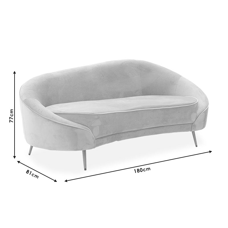 Καναπές 3θέσιος Amora pakoworld βελούδο σάπιο μήλο-χρυσό 180x81x77εκ - Hippiehome.gr