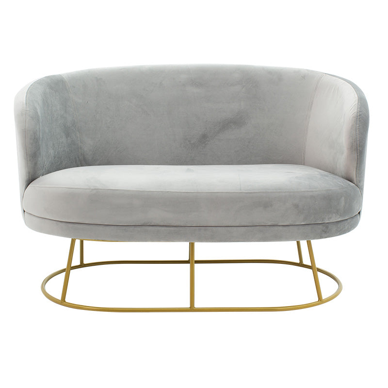 Καναπές 2θέσιος Rony pakoworld βελούδο γκρι-χρυσό 132x82x83εκ - Hippiehome.gr