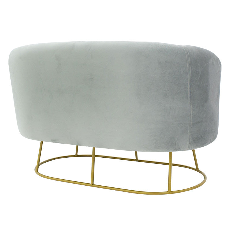 Καναπές 2θέσιος Rony pakoworld βελούδο γκρι-χρυσό 132x82x83εκ - Hippiehome.gr