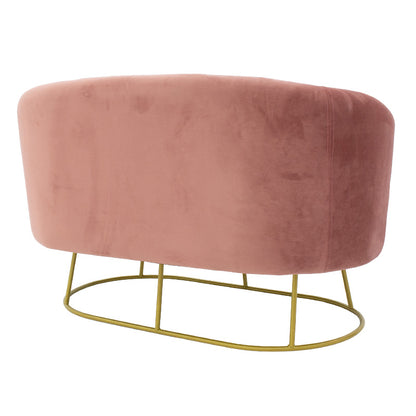 Καναπές 2θέσιος Rony pakoworld βελούδο σάπιο μήλο-χρυσό 132x82x83εκ - Hippiehome.gr