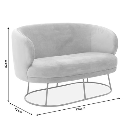 Καναπές 2θέσιος Rony pakoworld βελούδο σάπιο μήλο-χρυσό 132x82x83εκ - Hippiehome.gr