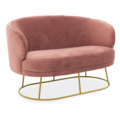 Καναπές 2θέσιος Rony pakoworld βελούδο σάπιο μήλο-χρυσό 132x82x83εκ - Hippiehome.gr