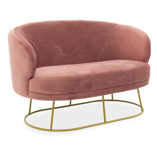 Καναπές 2θέσιος Rony pakoworld βελούδο σάπιο μήλο-χρυσό 132x82x83εκ - Hippiehome.gr