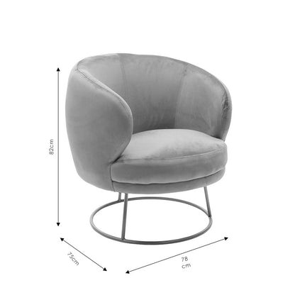 Πολυθρόνα Rony pakoworld βελούδο γκρι-χρυσό 78x75x82εκ - Hippiehome.gr