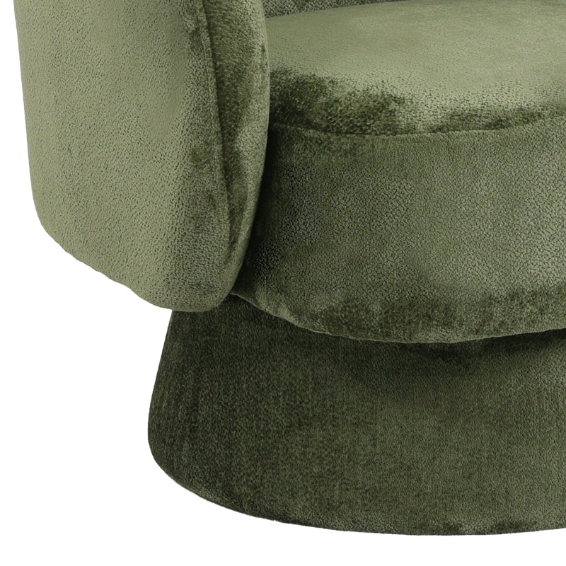 Πολυθρόνα περιστρεφόμενη Kreslo pakoworld ύφασμα σε χακί απόχρωση 78x81x77εκ - Hippiehome.gr