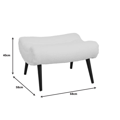 Σκαμπό - υποπόδιο Silla pakoworld μπουκλέ ύφασμα σε σάπιο- μήλο απόχρωση 68x58x40εκ - Hippiehome.gr