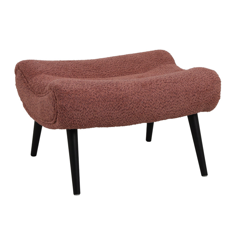Σκαμπό - υποπόδιο Silla pakoworld μπουκλέ ύφασμα σε σάπιο- μήλο απόχρωση 68x58x40εκ - Hippiehome.gr