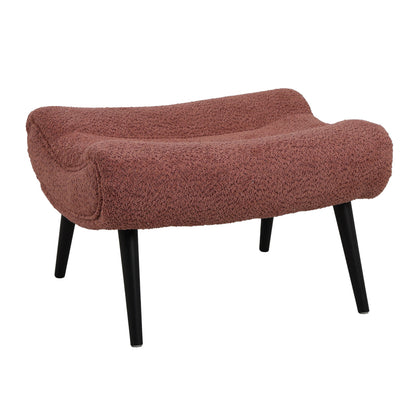 Σκαμπό - υποπόδιο Silla pakoworld μπουκλέ ύφασμα σε σάπιο- μήλο απόχρωση 68x58x40εκ - Hippiehome.gr
