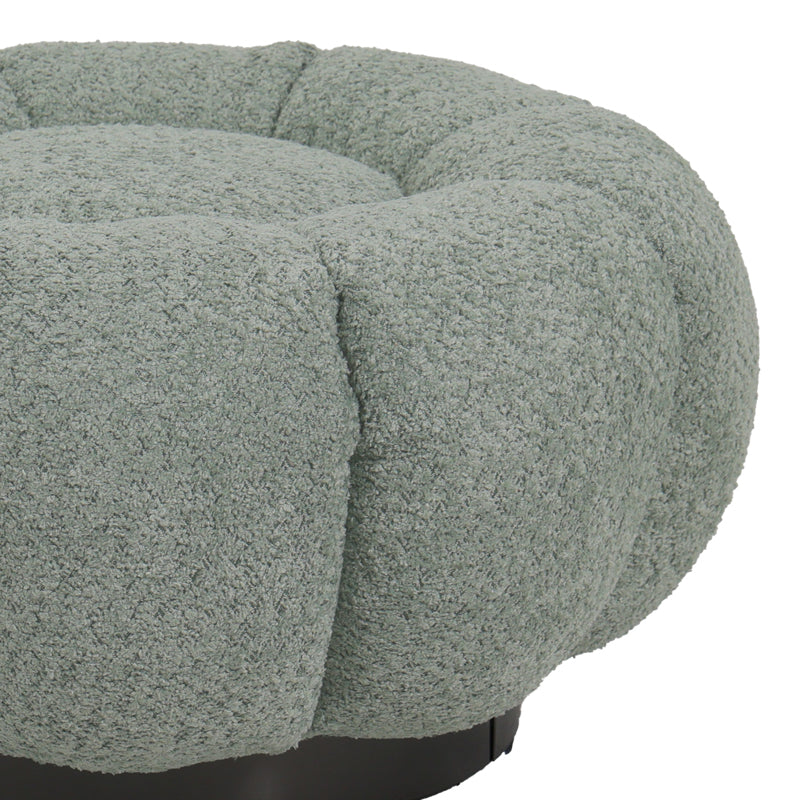 Σκαμπό Nester pakoworld μπουκλέ ύφασμα σε φυστικί απόχρωση Φ60x31εκ - Hippiehome.gr