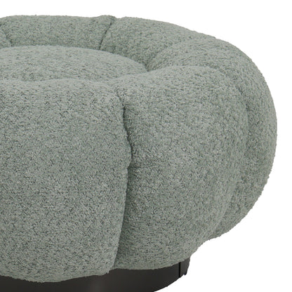 Σκαμπό Nester pakoworld μπουκλέ ύφασμα σε φυστικί απόχρωση Φ60x31εκ - Hippiehome.gr