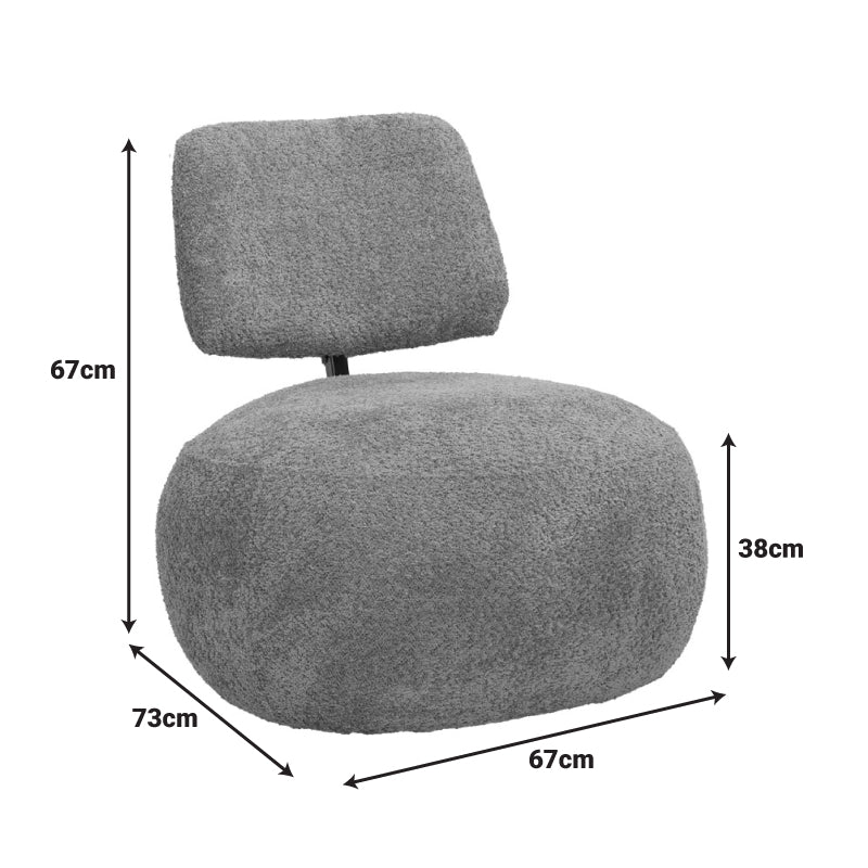 Πολυθρόνα Stonie pakoworld μπουκλέ ύφασμα σε σάπιο μήλο απόχρωση 67x73x67εκ - Hippiehome.gr