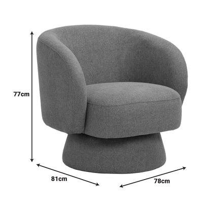 Πολυθρόνα περιστρεφόμενη Kreslo pakoworld ύφασμα σε χακί απόχρωση 78x81x77εκ - Hippiehome.gr