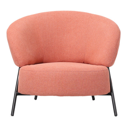 Πολυθρόνα Jennie pakoworld ύφασμα σε κεραμιδι απόχρωση με μαύρα μεταλλικά πόδια 84x84x71,5εκ - Hippiehome.gr