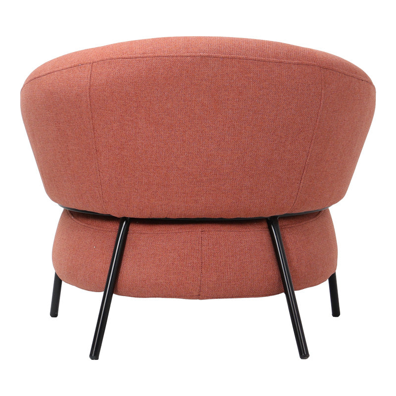 Πολυθρόνα Jennie pakoworld ύφασμα σε κεραμιδι απόχρωση με μαύρα μεταλλικά πόδια 84x84x71,5εκ - Hippiehome.gr