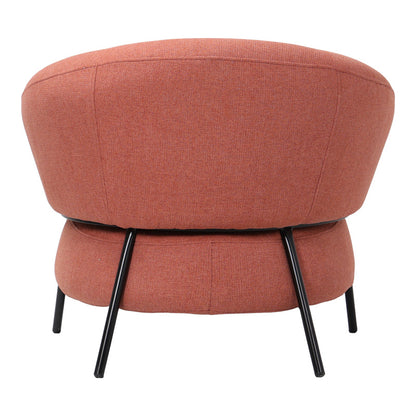 Πολυθρόνα Jennie pakoworld ύφασμα σε κεραμιδι απόχρωση με μαύρα μεταλλικά πόδια 84x84x71,5εκ - Hippiehome.gr