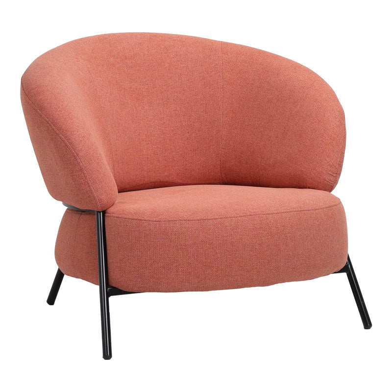 Πολυθρόνα Jennie pakoworld ύφασμα σε κεραμιδι απόχρωση με μαύρα μεταλλικά πόδια 84x84x71,5εκ - Hippiehome.gr