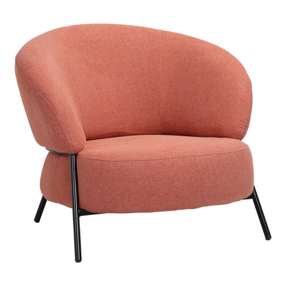 Πολυθρόνα Jennie pakoworld ύφασμα σε κεραμιδι απόχρωση με μαύρα μεταλλικά πόδια 84x84x71,5εκ - Hippiehome.gr