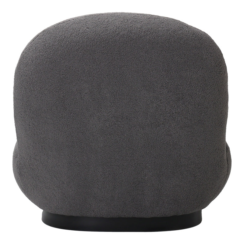 Πολυθρόνα Rosalie pakoworld μπουκλέ ύφασμα σε ανθρακί απόχρωση με μαύρη βάση 85x82x77εκ - Hippiehome.gr