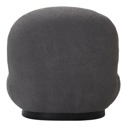 Πολυθρόνα Rosalie pakoworld μπουκλέ ύφασμα σε ανθρακί απόχρωση με μαύρη βάση 85x82x77εκ - Hippiehome.gr