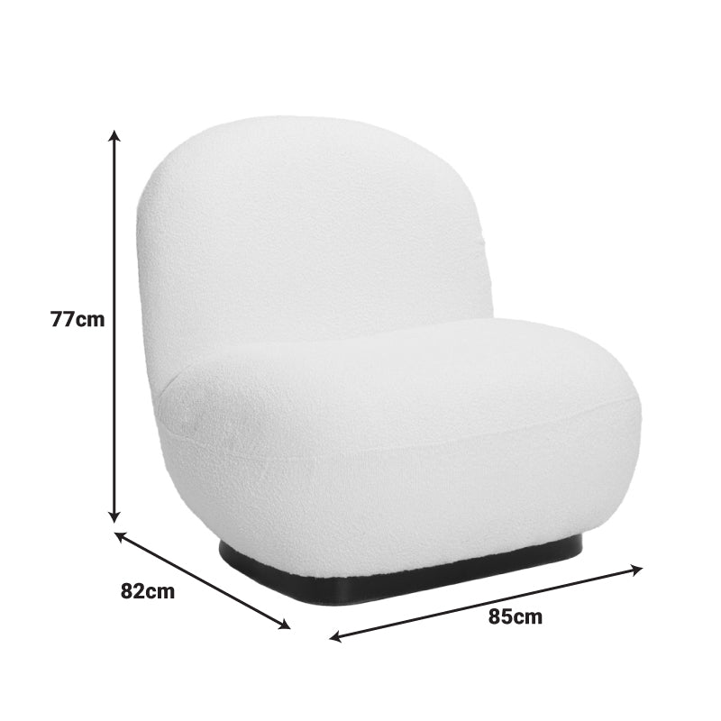 Πολυθρόνα Rosalie pakoworld μπουκλέ ύφασμα σε ανθρακί απόχρωση με μαύρη βάση 85x82x77εκ - Hippiehome.gr