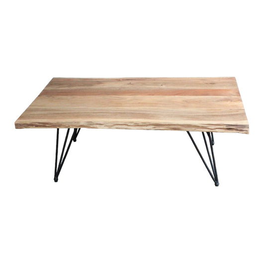 Τραπέζι σαλονιού Miles pakoworld μασίφ ξύλο ακακίας σε φυσική απόχρωση 115x69x41εκ - Hippiehome.gr