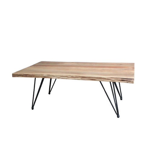 Τραπέζι σαλονιού Miles pakoworld μασίφ ξύλο ακακίας σε φυσική απόχρωση 115x69x41εκ - Hippiehome.gr