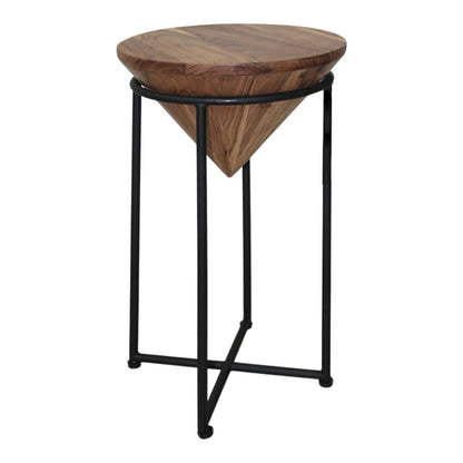 Βοηθητικό τραπέζι σαλονιού Miles I pakoworld μασίφ ξύλο ακακίας σε φυσική απόχρωση Φ31x53εκ - Hippiehome.gr