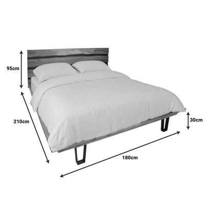 Κρεβάτι Imena pakoworld μασίφ ξύλο ακακίας σε φυσική απόχρωση 160x200εκ - Hippiehome.gr