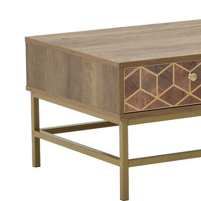 Brilo Inart coffee table brown-gold wood 101x59x43cm