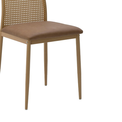 Καρέκλα Lasmipe Inart καφέ pu-rattan 40x49x96εκ