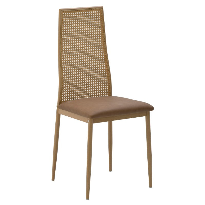 Καρέκλα Lasmipe Inart καφέ pu-rattan 40x49x96εκ