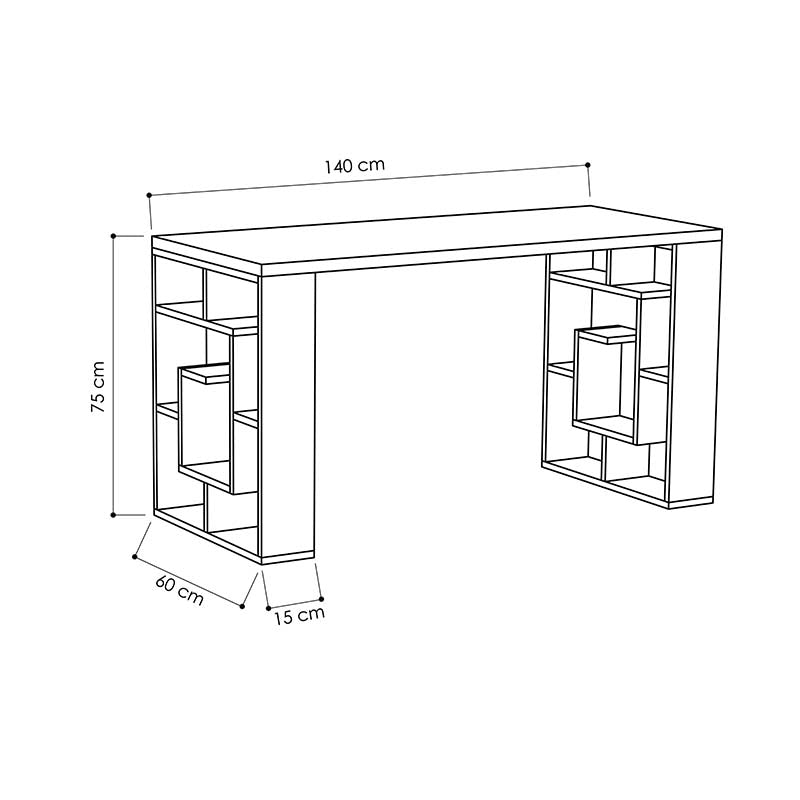 Γραφείο Labirent pakoworld λευκό 140x60x75εκ