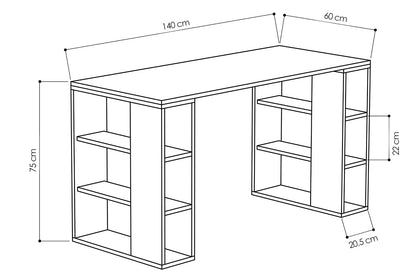 Γραφείο Colmar pakoworld χρώμα λευκό 140x60x75εκ