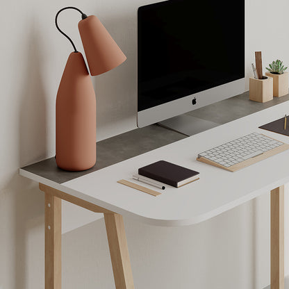 Γραφείο εργασίας Malia pakoworld λευκό-φυσικό-ανθρακί antique 120x60.5x75εκ - Hippiehome.gr