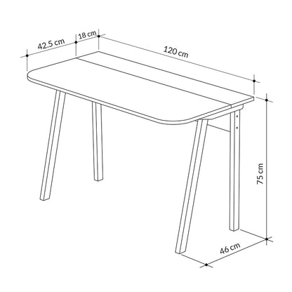 Γραφείο εργασίας Malia pakoworld λευκό-φυσικό-ανθρακί antique 120x60.5x75εκ - Hippiehome.gr