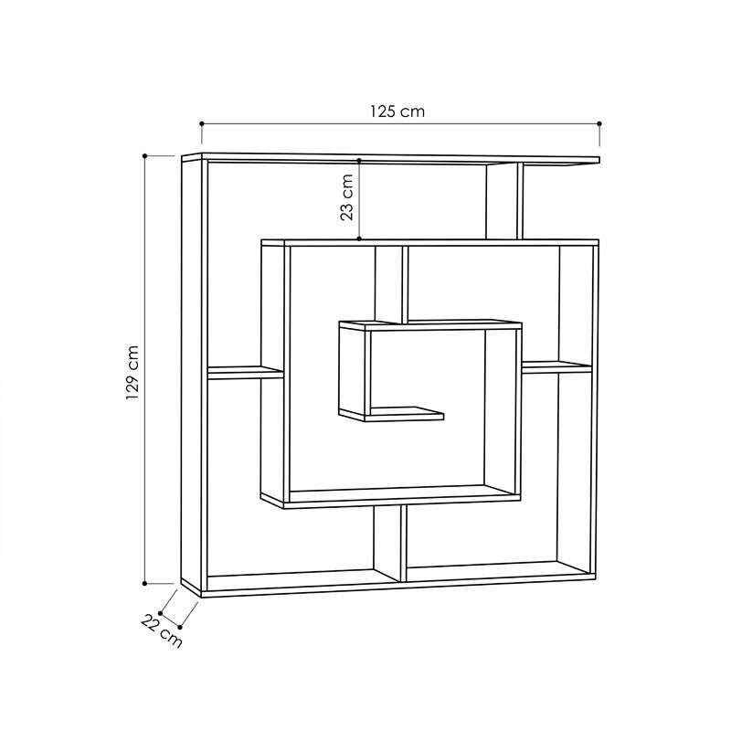 Βιβλιοθήκη Labirent pakoworld χρώμα μόκα 125x22x129εκ - Hippie Home 